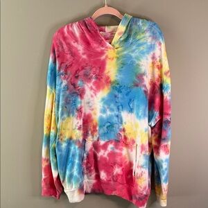 Blue Buttercup Large Colorful Tie-Dye Hoodie‎